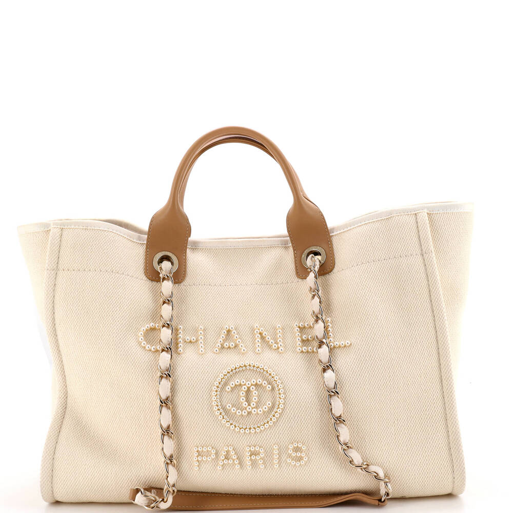 Chanel Deauville Tote Pearl Embellished #269218C47B - Picture 1 of 7